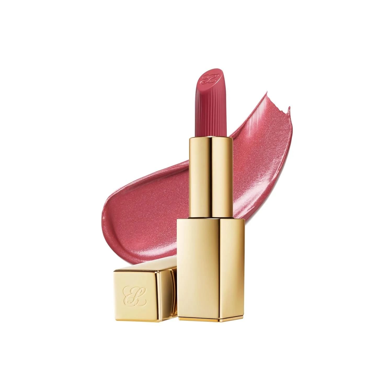Стойкая помада Estée Lauder Pure Color Long-Lasting Hi-Lustre для женщин | Мерцающее покрытие, 0,12 унции, 420 Rebellious Rose - A midtone rose with gold-pearl finish