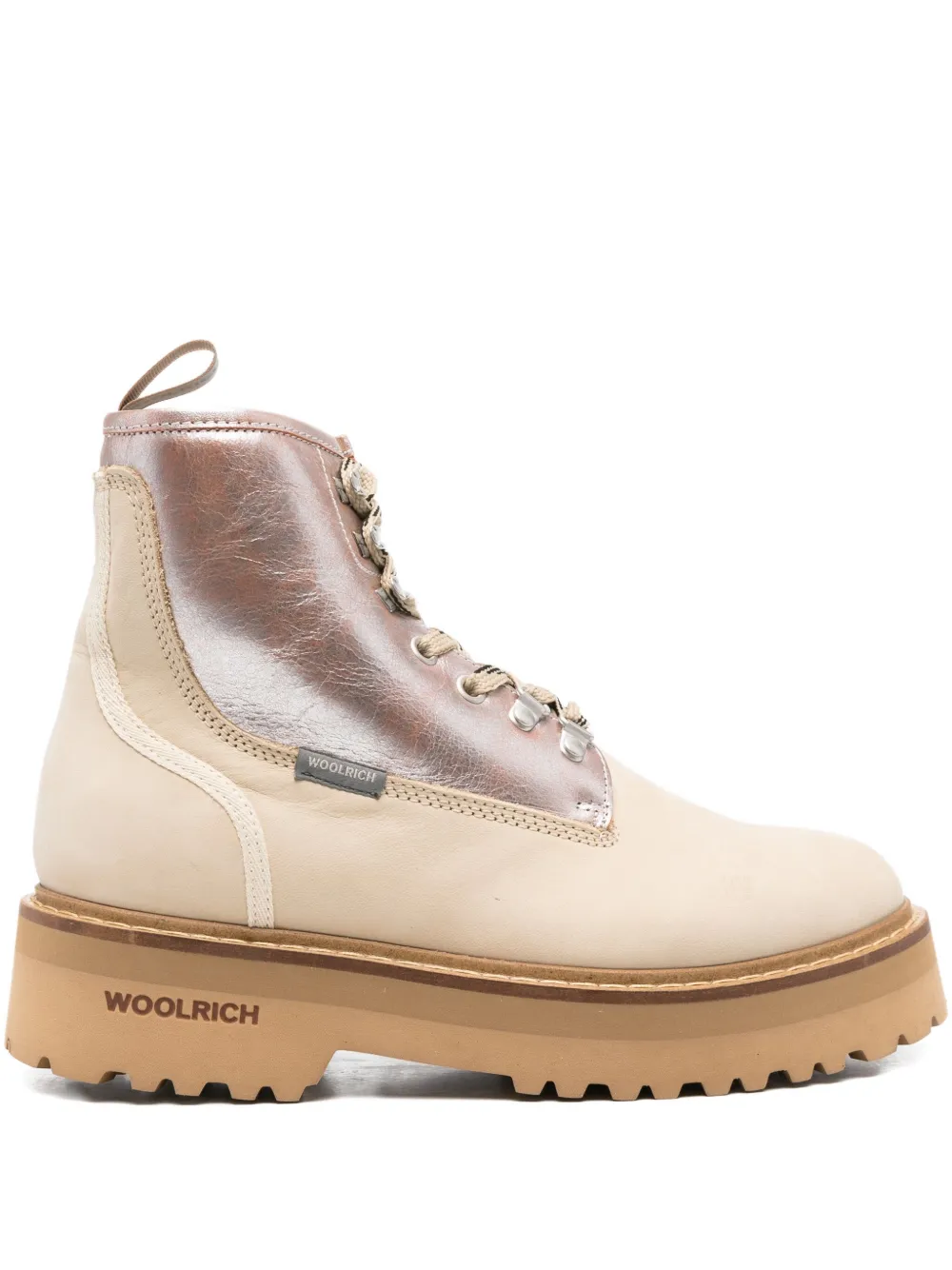 Ботинки на шнуровке с металлическими вставками WOOLRICH, нейтральный
