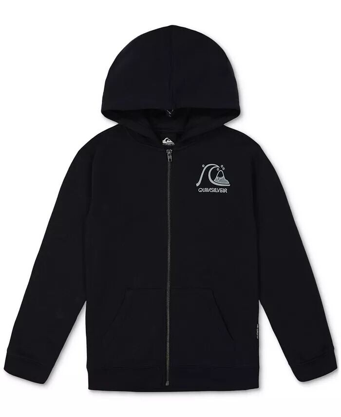 

Толстовка с капюшоном Big Boys Retro Logo-Print на молнии из флиса Quiksilver, черный