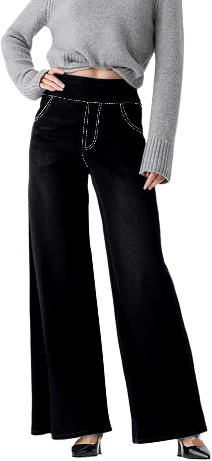 Джинсы свободные, Wide Leg, Y2K, черный