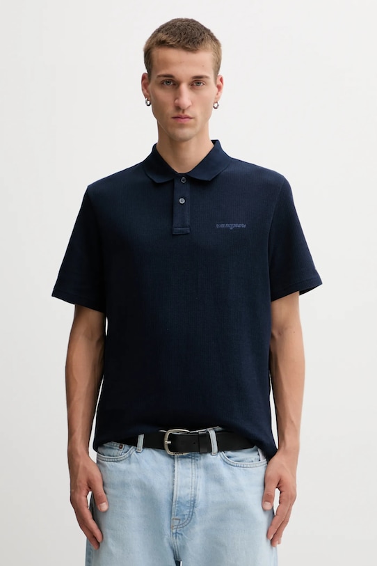 

Хлопковая поло Tommy Jeans, темно-синий
