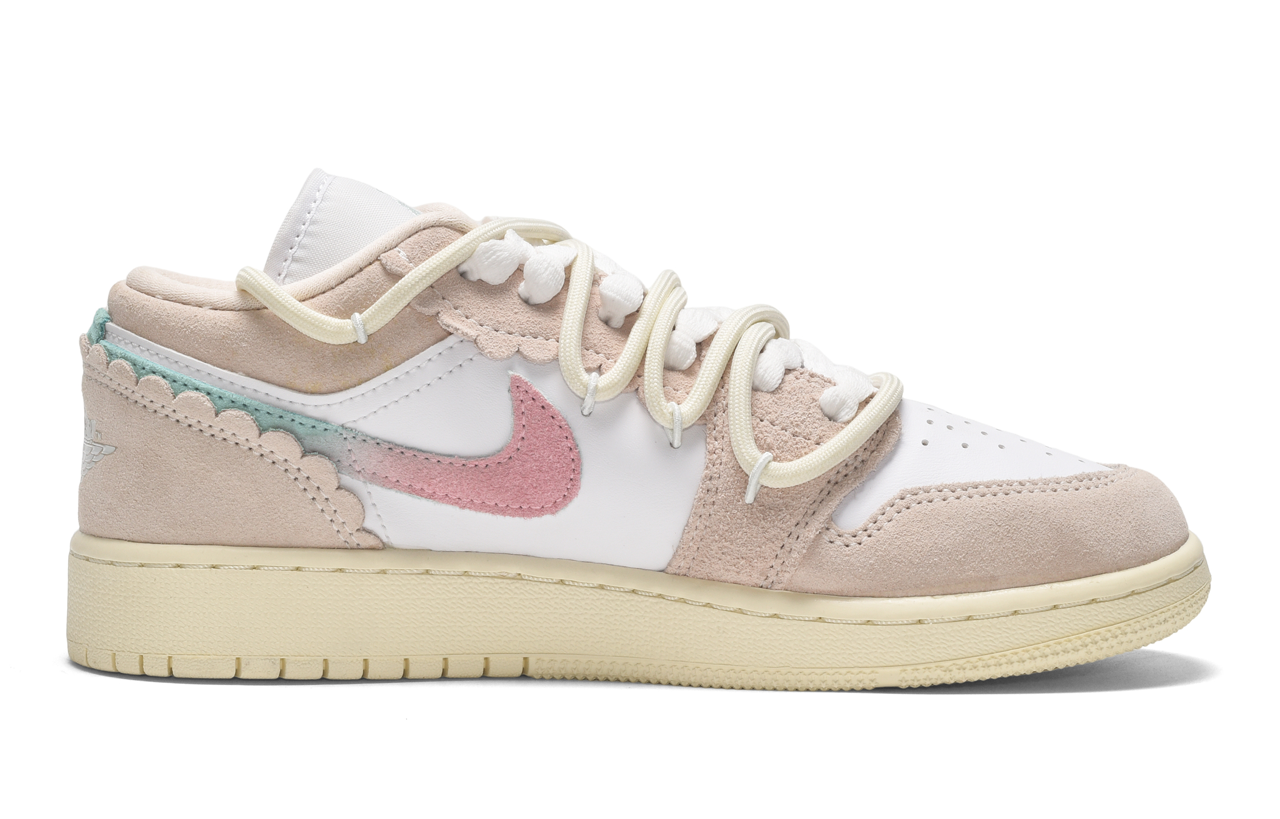 

Кроссовки Air Jordan 1 Vintage Basketball Shoes Women's Low-top Pink And Blue, розовый