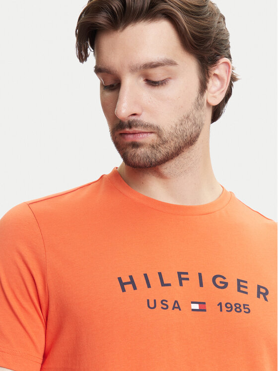 Футболка обычного кроя Fathers Day MW0MW39356 Tommy Hilfiger, оранжевый — фото 4