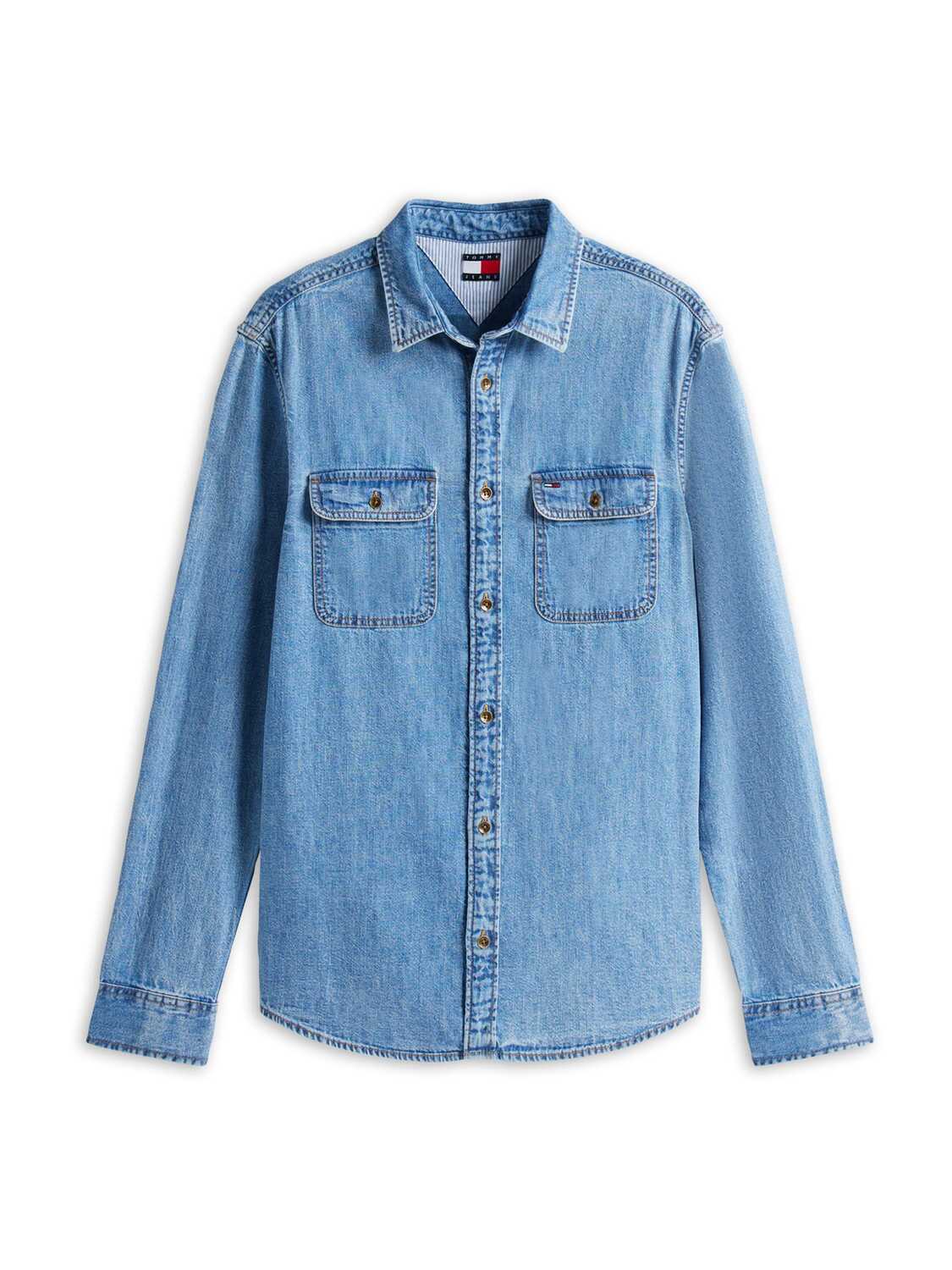 

Tommy Jeans Рубашка на пуговицах Regular fit в синем дениме