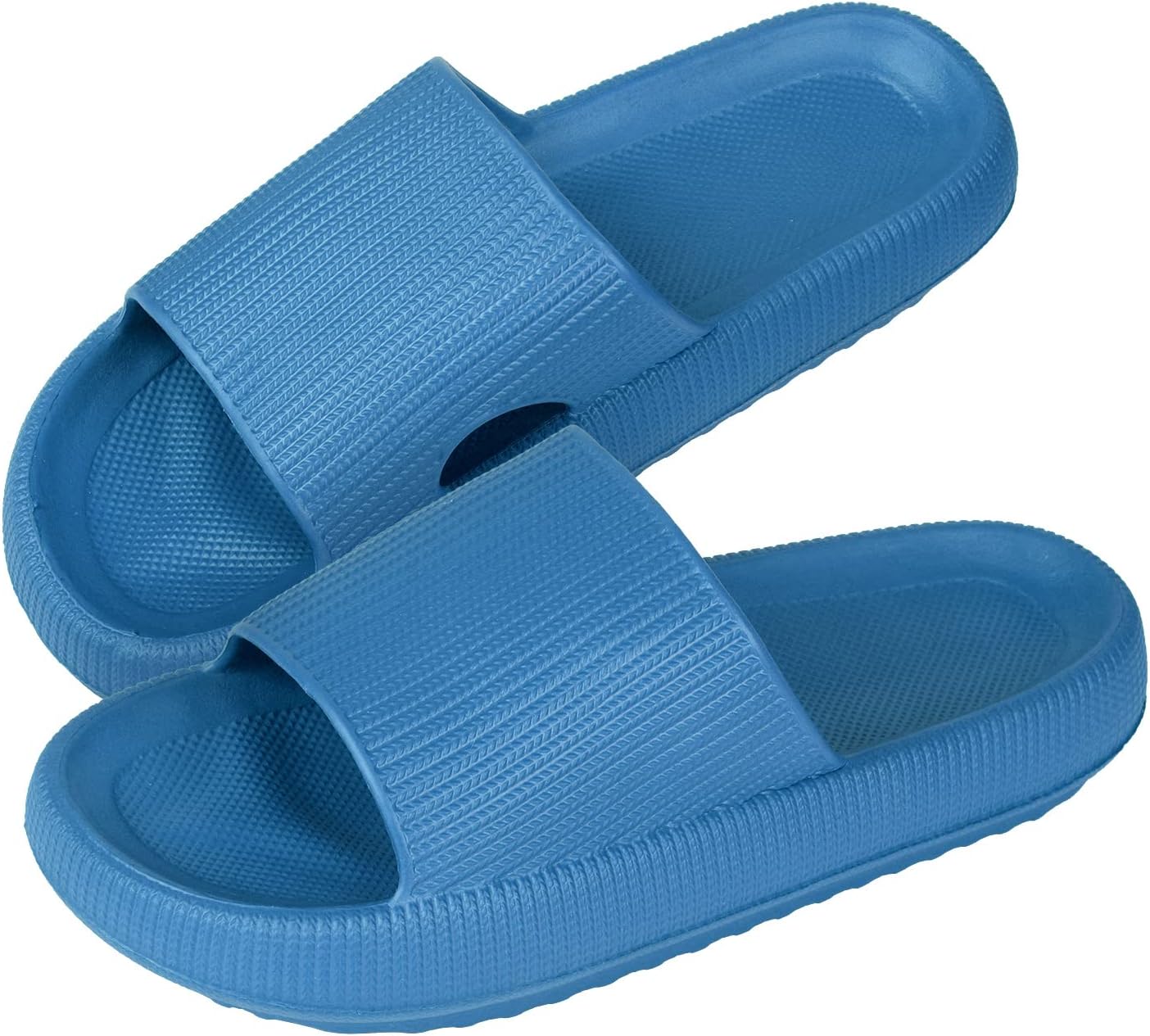 

Женские сланцы MoneRffi Pink Cloud - повседневные шлепанцы с открытым носком, на легкой подошве, с искусственным мехом снаружи и пластиковым материалом, синий