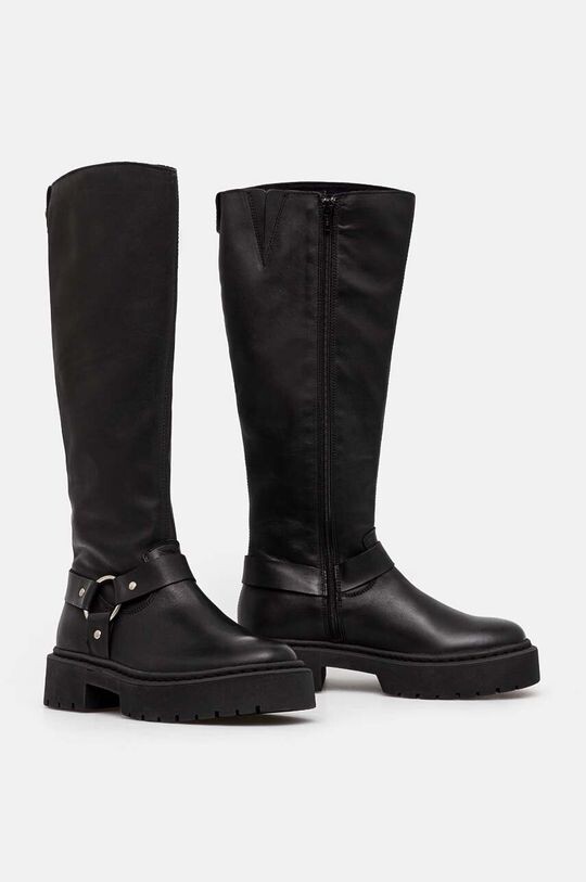Женские сапоги Steve Madden из натуральной кожи, черный — фото 4