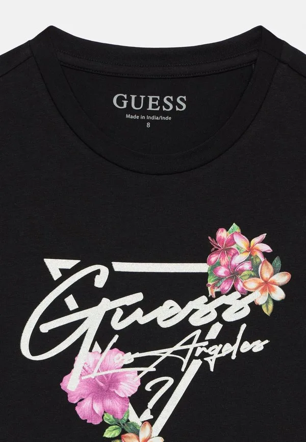 Укороченная футболка с принтом Guess, Jet Black — фото 4