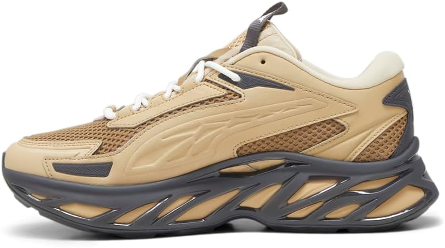 Мужские кроссовки PUMA Exotek Nitro с шнуровкой, повседневные - бежевые — фото 3