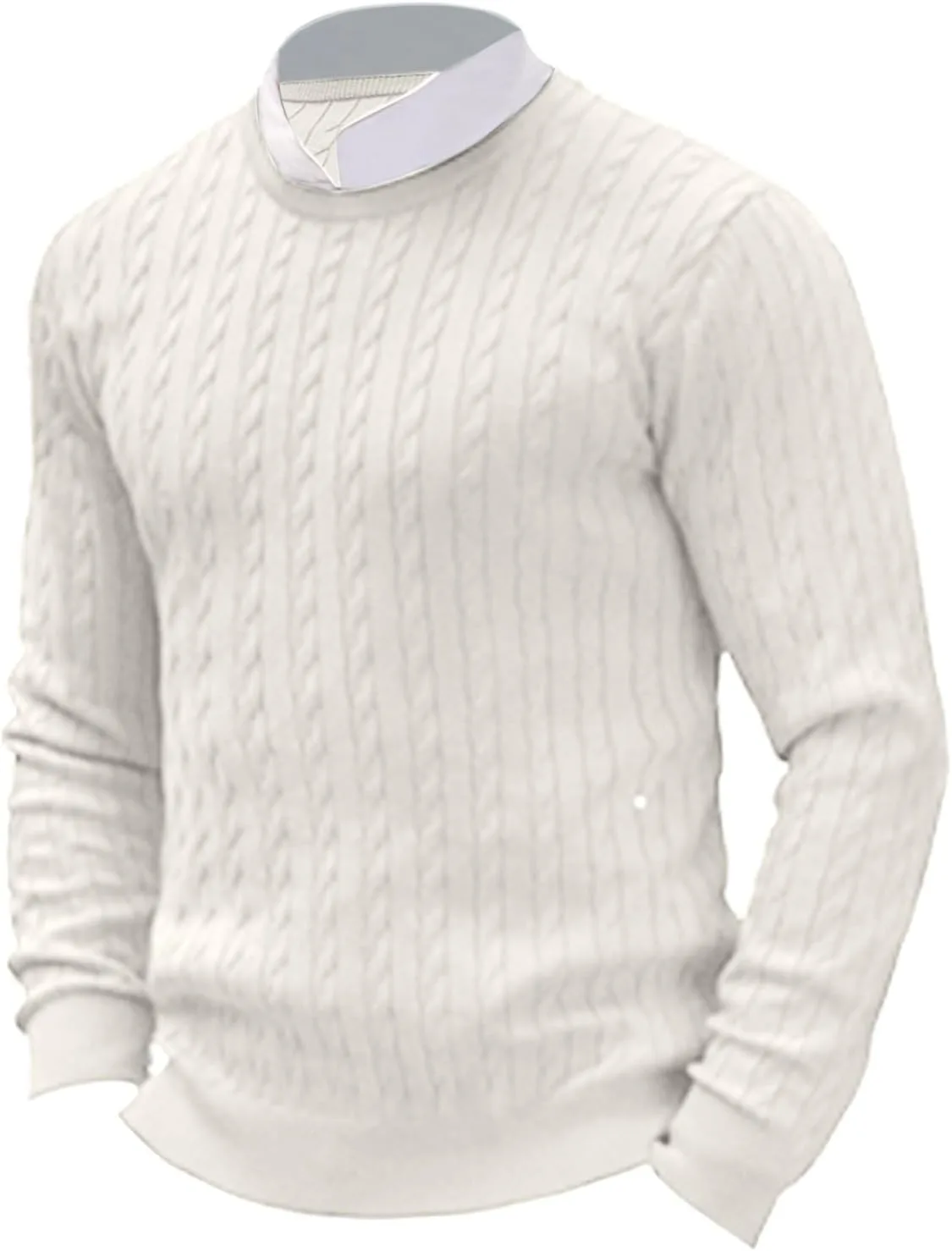 

Свитер мужской Business Casual с длинным рукавом и круглым вырезом