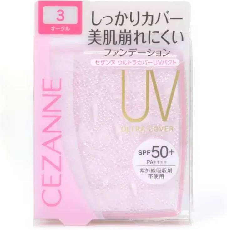 Тональная пудра Cezanne Ultra Cover UV Pact SPF50+ PA++++ оттенок 3 Ochre