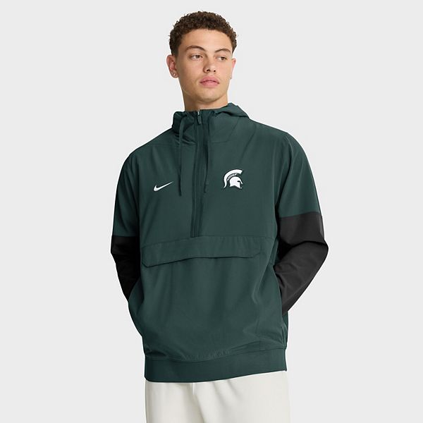

Мужская зеленая куртка-анорак Michigan State Spartans с капюшоном и молнией до половины Nike