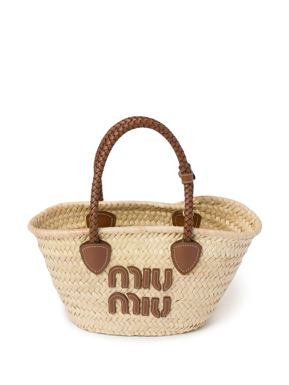 

Соломенная сумка-тоут MIU MIU, нейтральный
