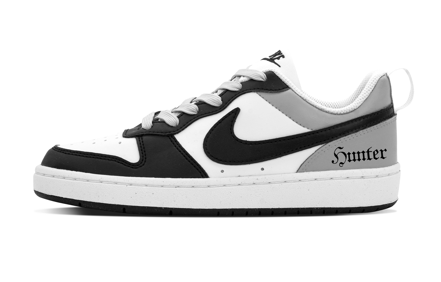 Nike Court Borough DEER Violent Gray Кожаные противоскользящие износостойкие низкие детские скейтборд-кроссовки — фото 3