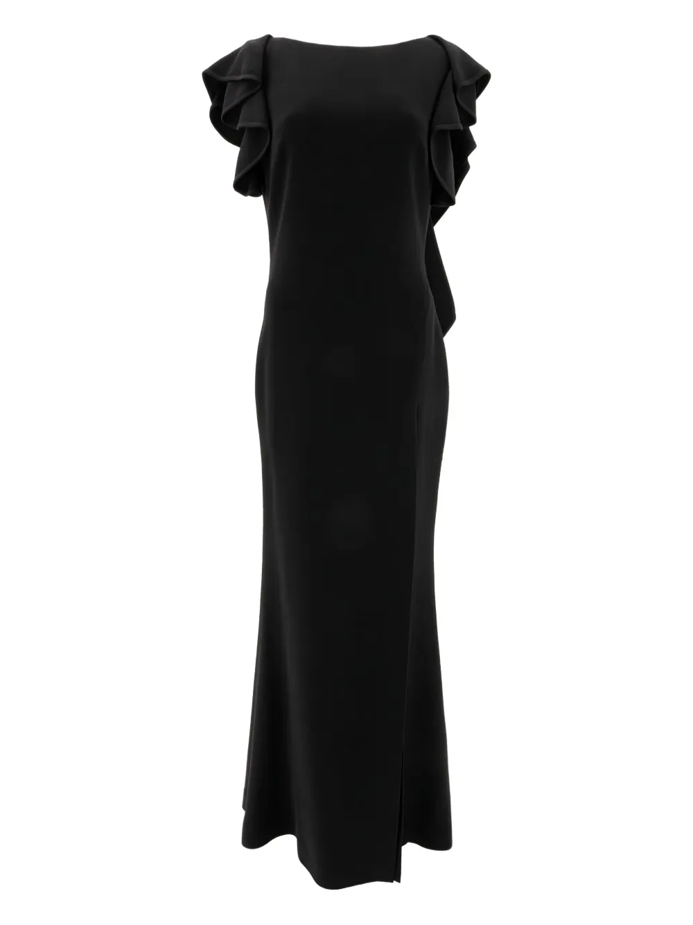 

Платье с оборками на рукавах Elie Saab, черный