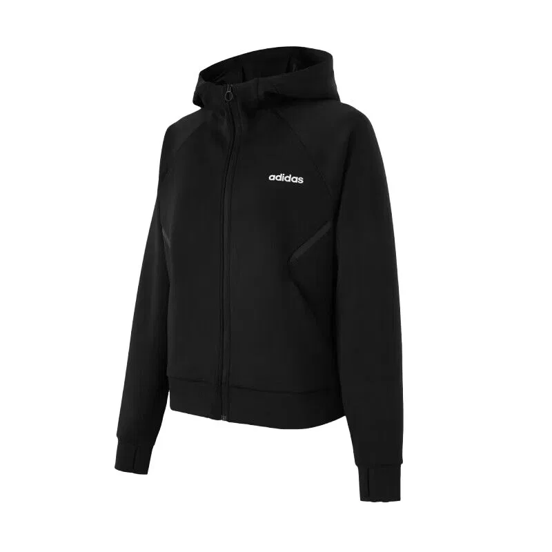 Куртка для бега Adidas с капюшоном черная