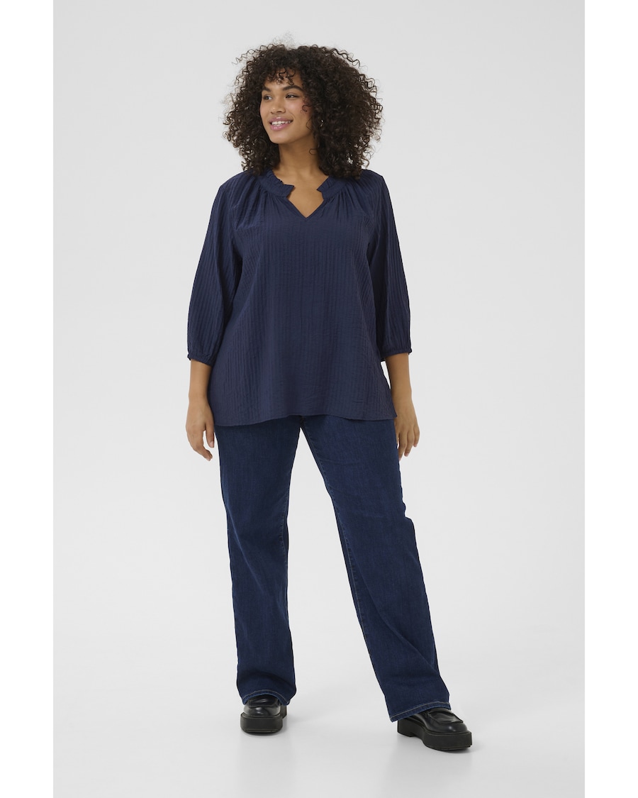 

Блуза KAFFE CURVE, темно-синий