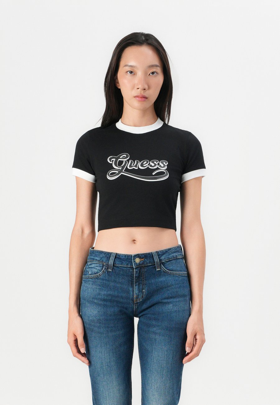 

Футболка Guess SS GLOSSY CROP , Jet Black/Black, Черный, Футболка Guess SS GLOSSY CROP , Jet Black/Black