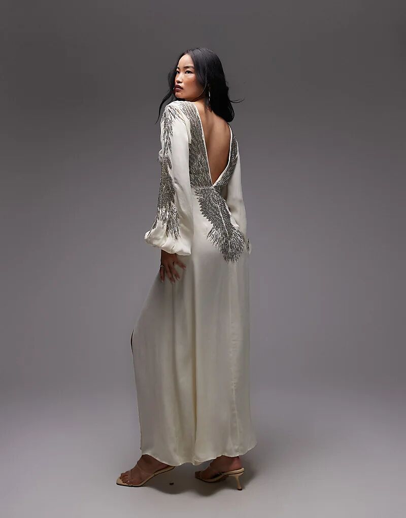 

Платье-блузон средней длины ASOS ARCHIVE с крыльями, декорированными сзади, цвета пахты