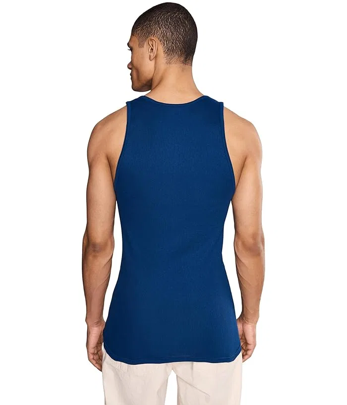 Майка Classic Fit Tank Undershirts Polo Ralph Lauren, Andover Heather/White/Fall Royal — фото 4