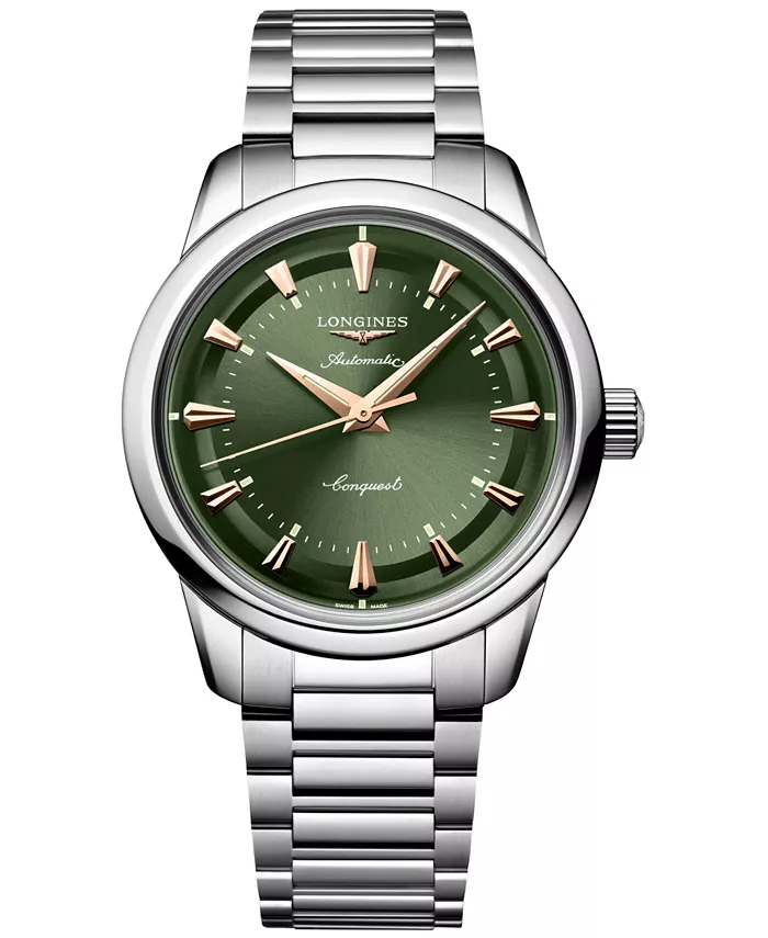 

Мужские часы Conquest Heritage Automatic из нержавеющей стали 38 мм Longines