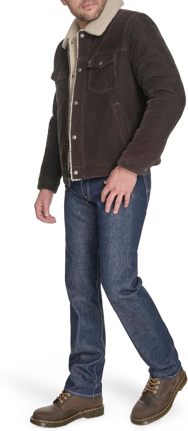 Мужская джинсовая куртка Levi's Cotton Trucker, Chocolate Brown Corduroy — фото 3