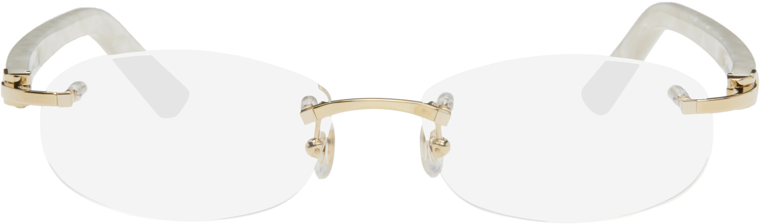 

Овальные очки без оправы Cartier