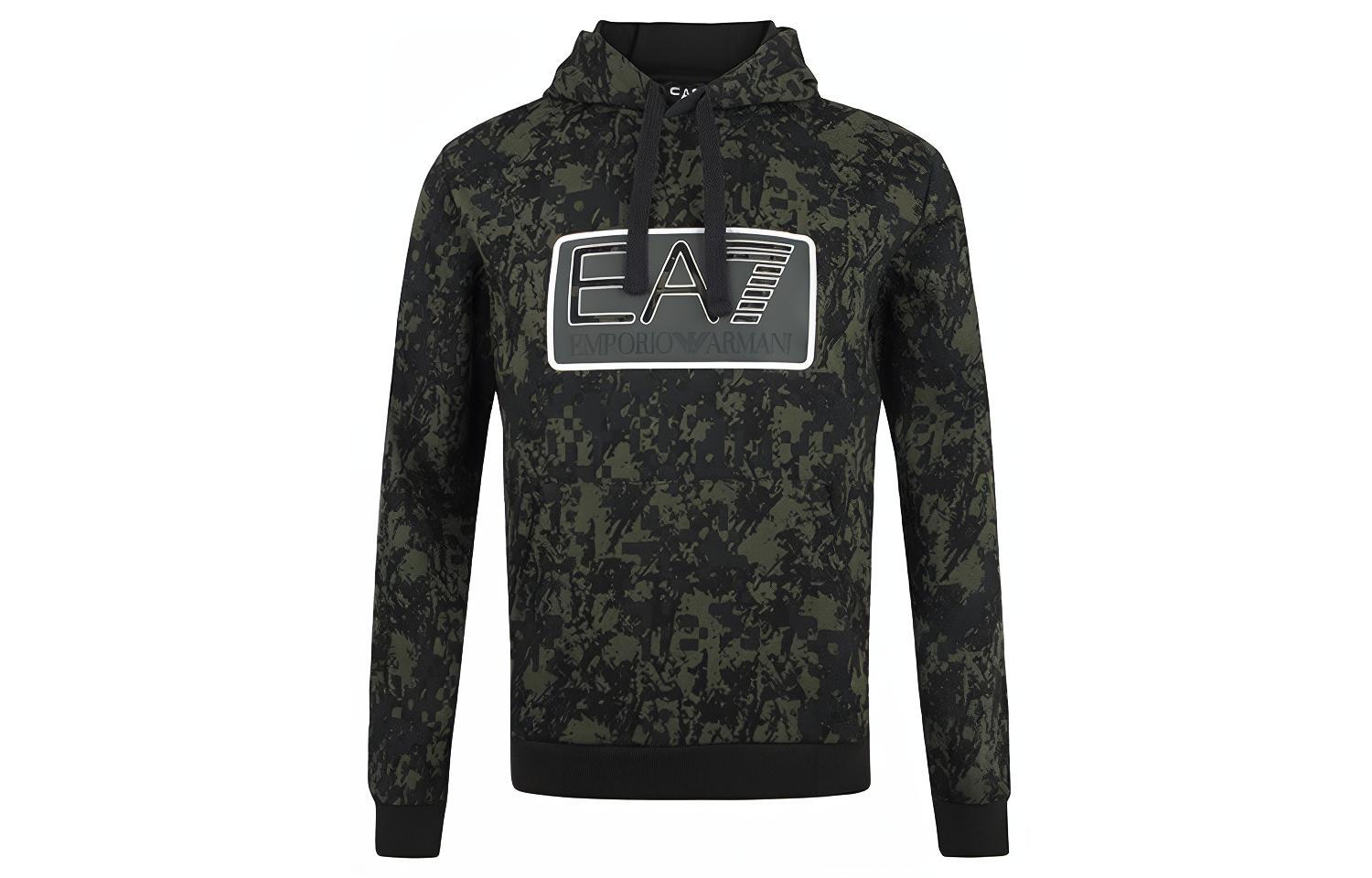 EMPORIO ARMANI Толстовка EA7 мужская зеленая — фото 3