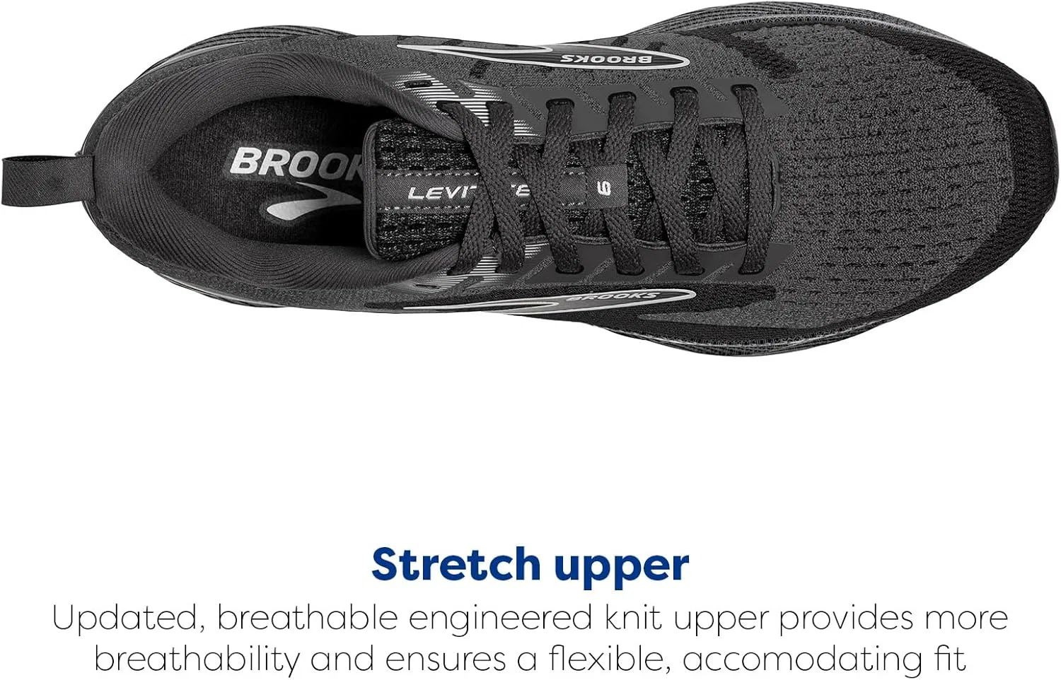 Мужские беговые кроссовки Brooks Levitate 6 нейтрального цвета, Blackened Pearl Ebony White — фото 4