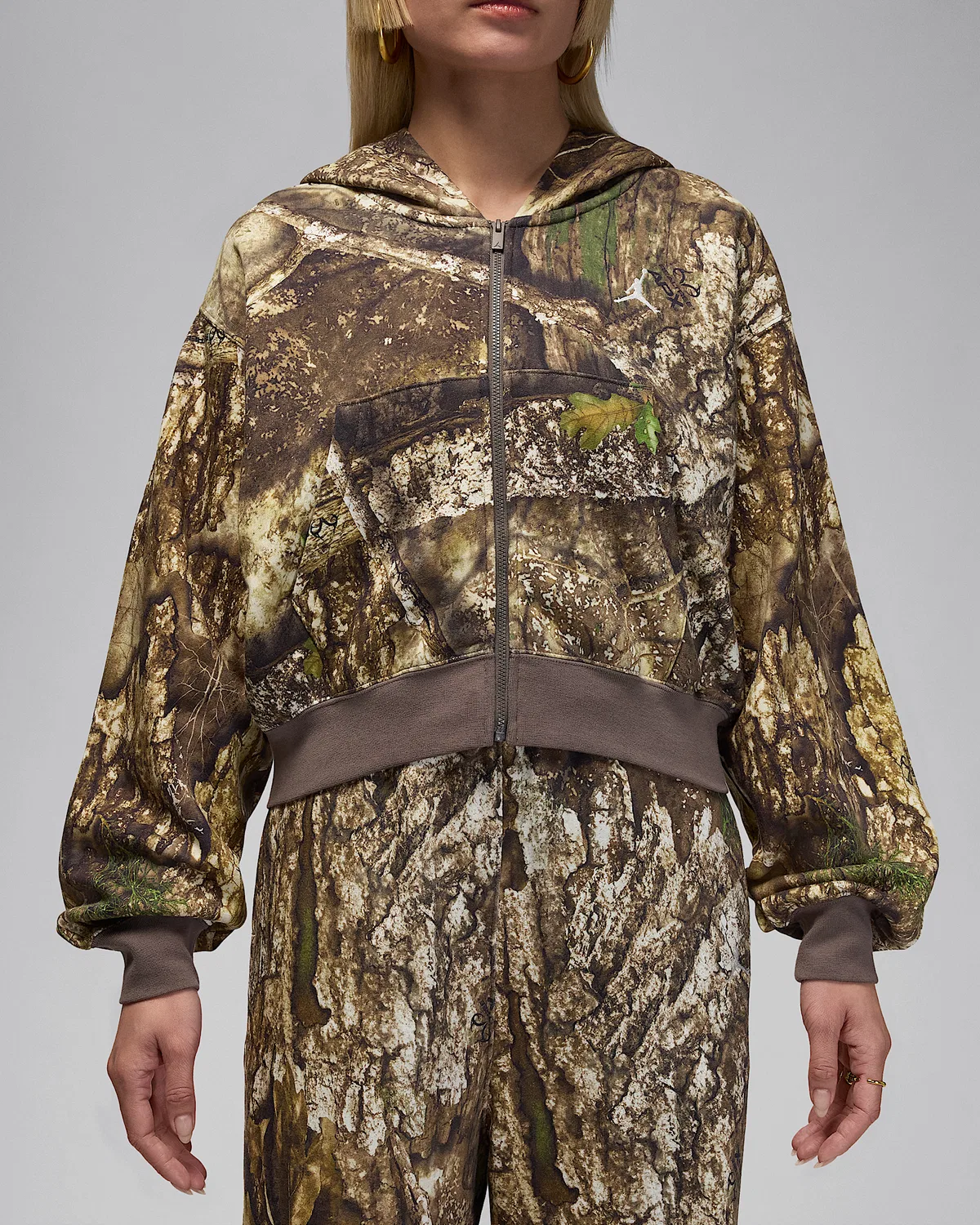 Женская толстовка Realtree Mod Crop Full-Zip Hoodie Jordan Brooklyn Fleece, Sail/Sail — фото 4