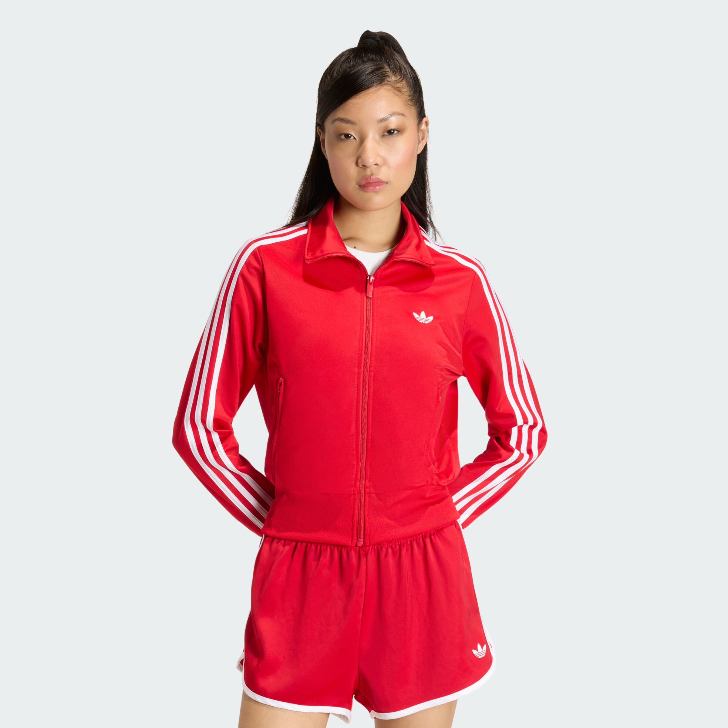 Adidas Originals Толстовка с молнией 'Firebird Classic' в красном цвете — фото 2