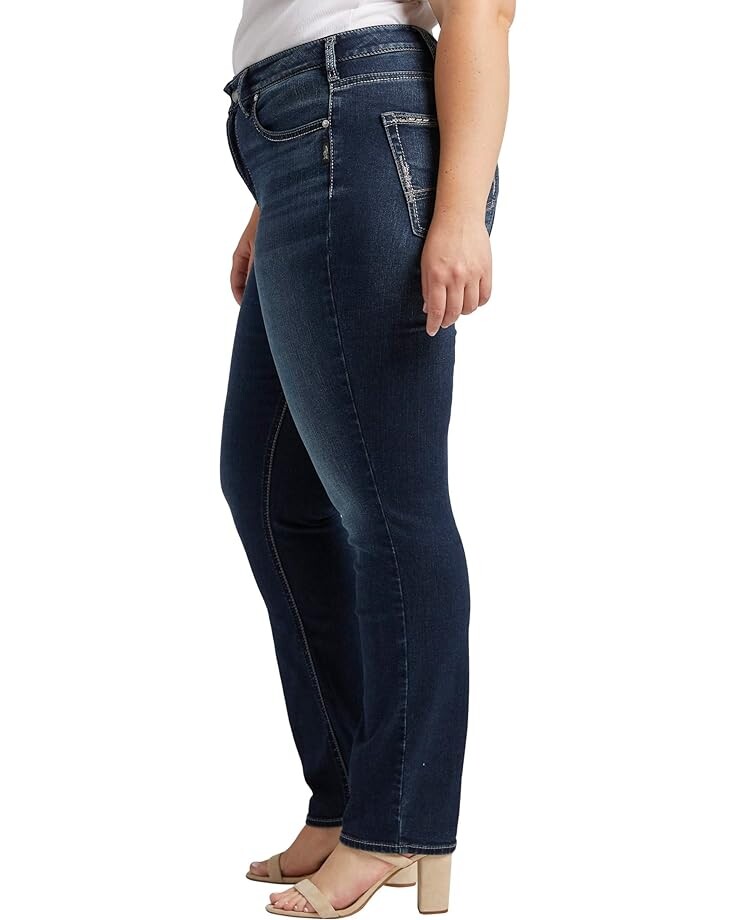 

Джинсы Silver Jeans Co. Plus Size Avery High-Rise Straight Leg Jeans W94443EDB457, индиго