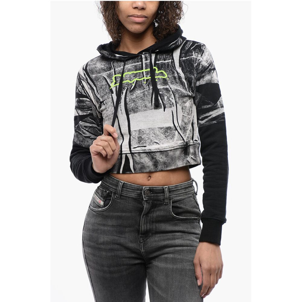 

Толстовка с капюшоном Crop Sweethirt с тисненым логотипом Diesel, Black