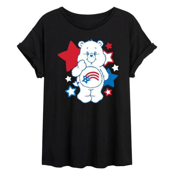

Футболка большого размера с изображением юниоров Care Bears America Stars Licensed Character, черный