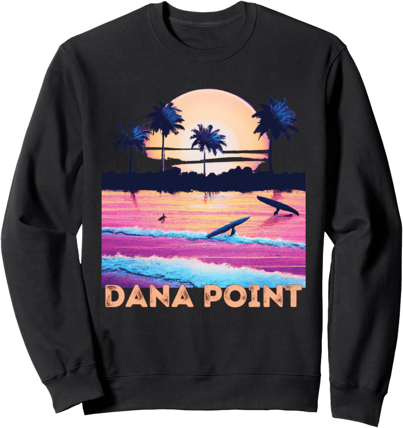 

Ретро-сувенирная толстовка для серфинга из Дана-Пойнт, Калифорния Dana Point Retro Beach Accessories, черный