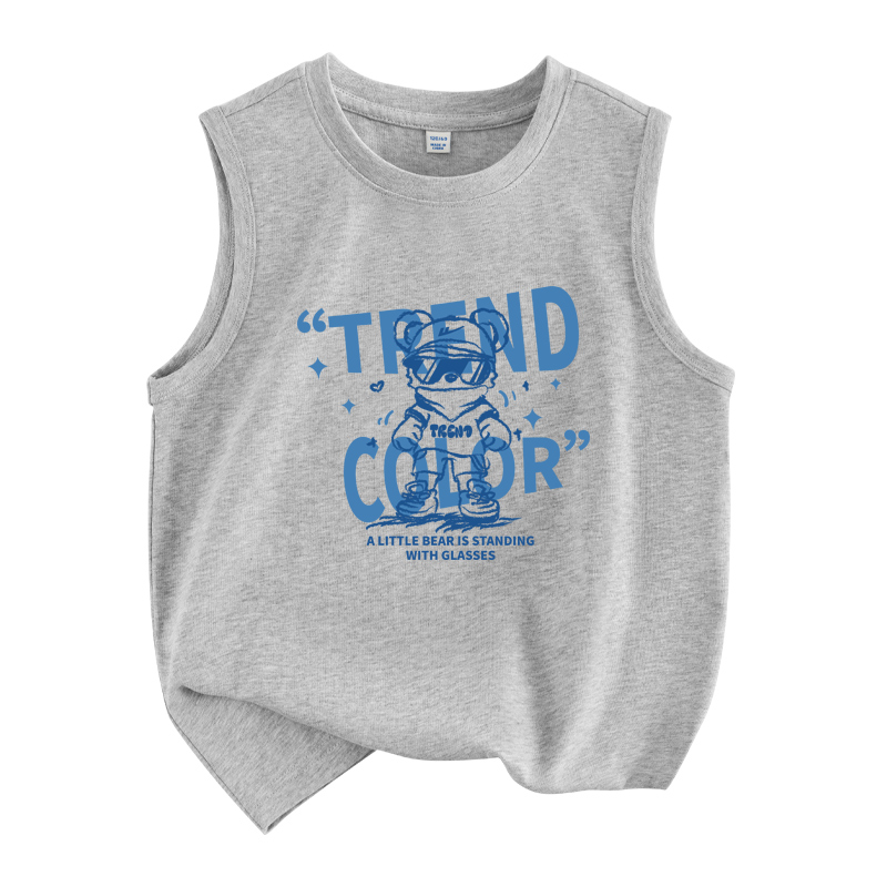 

Детский топ и майка с круглым вырезом WARRIOR, heather серый/h trendy cool bear