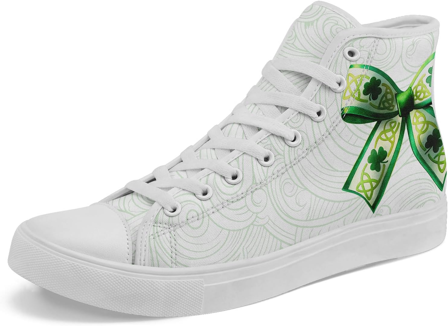 

Высокие кеды из канвы с узором клевер AWSOLE для мужчин и женщин, легкие, дышащие, стильные и удобные, кроссовки для фестиваля, подарок, белый/зеленый/оранжевый