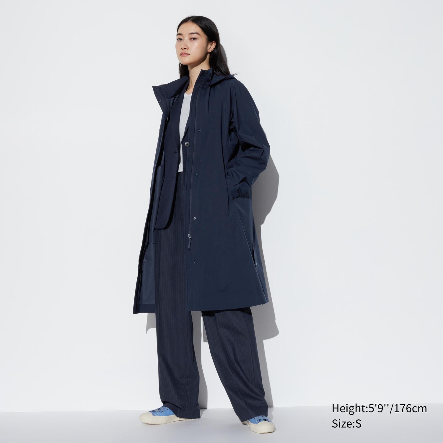 

Блоктех пальто UNIQLO, темно-синий