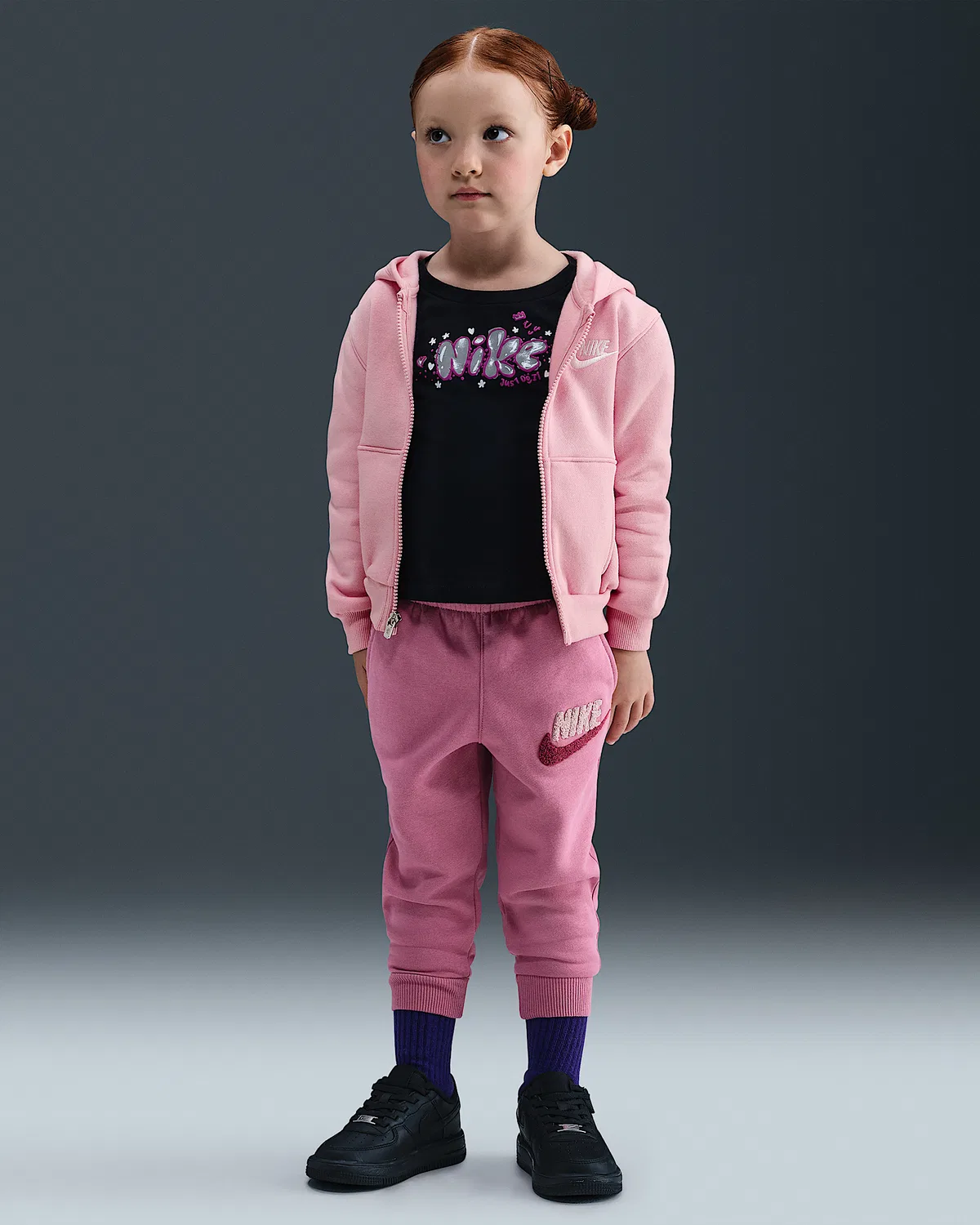 Детская флисовая кофта на молнии Nike Sportswear Club, Medium Soft Pink — фото 4