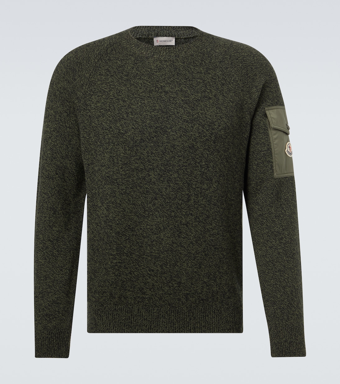 

Свитер из шерсти и кашемира мулине Moncler, Dark Olive