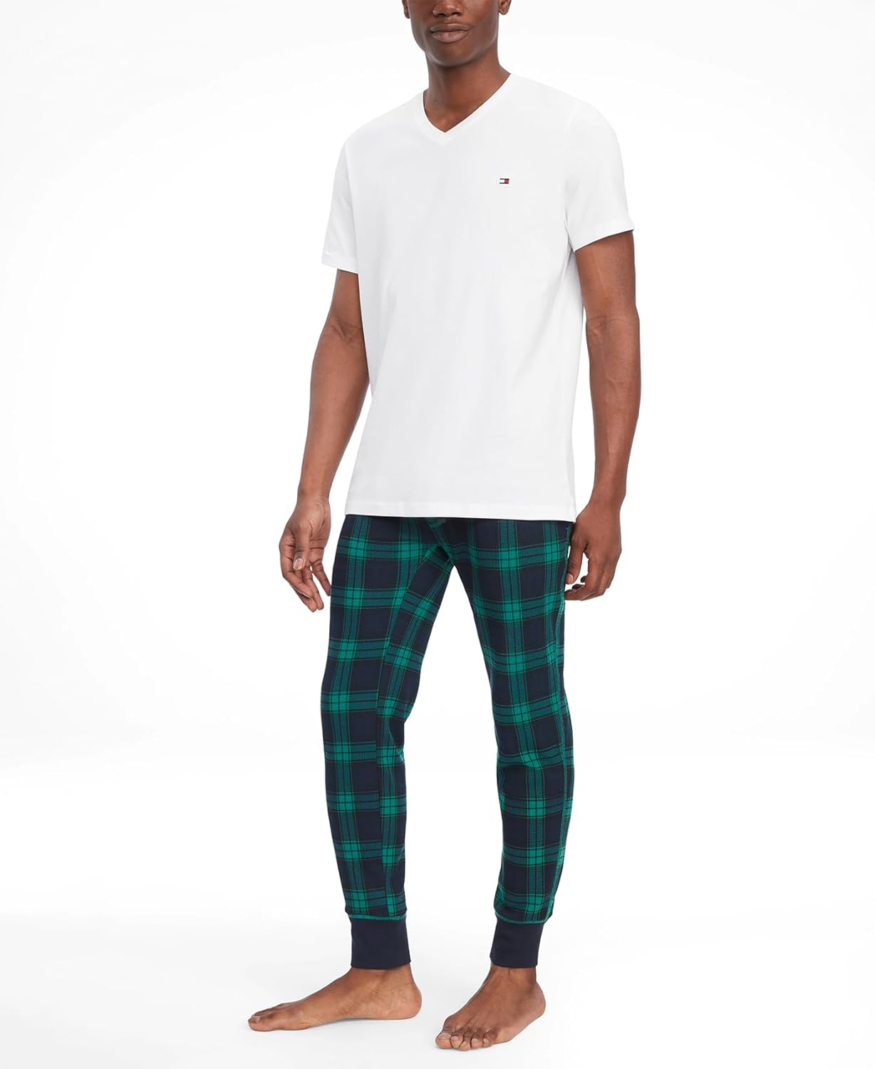 Мужская футболка Tommy Hilfiger с V-образным вырезом и флагом, White — фото 3