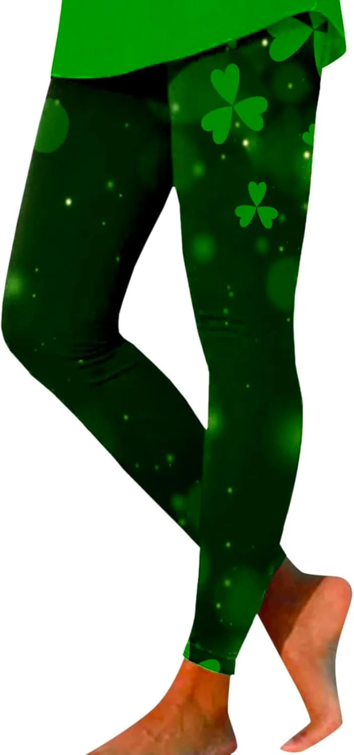 

Женские леггинсы St Patricks 2026 High Waist Shamrock, ирландский зеленый