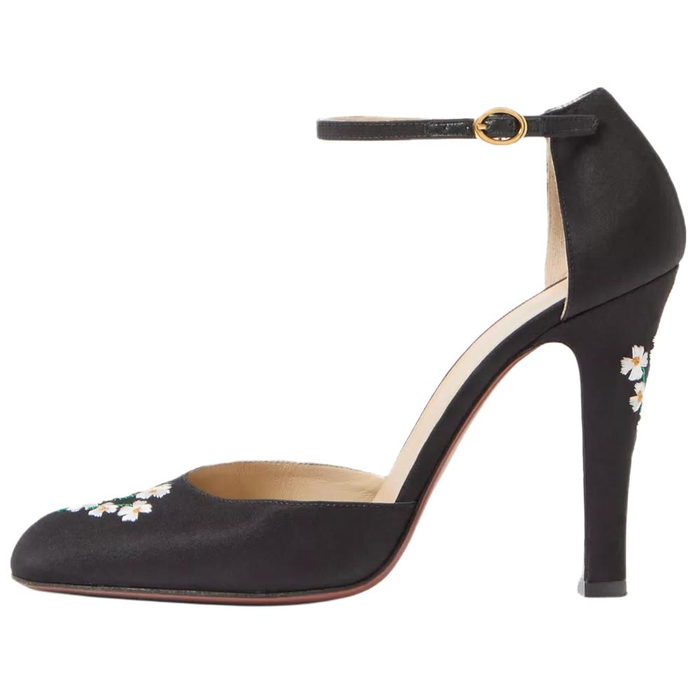 Туфли-лодочки с цветочной вышивкой Dolly Valentino, Black
