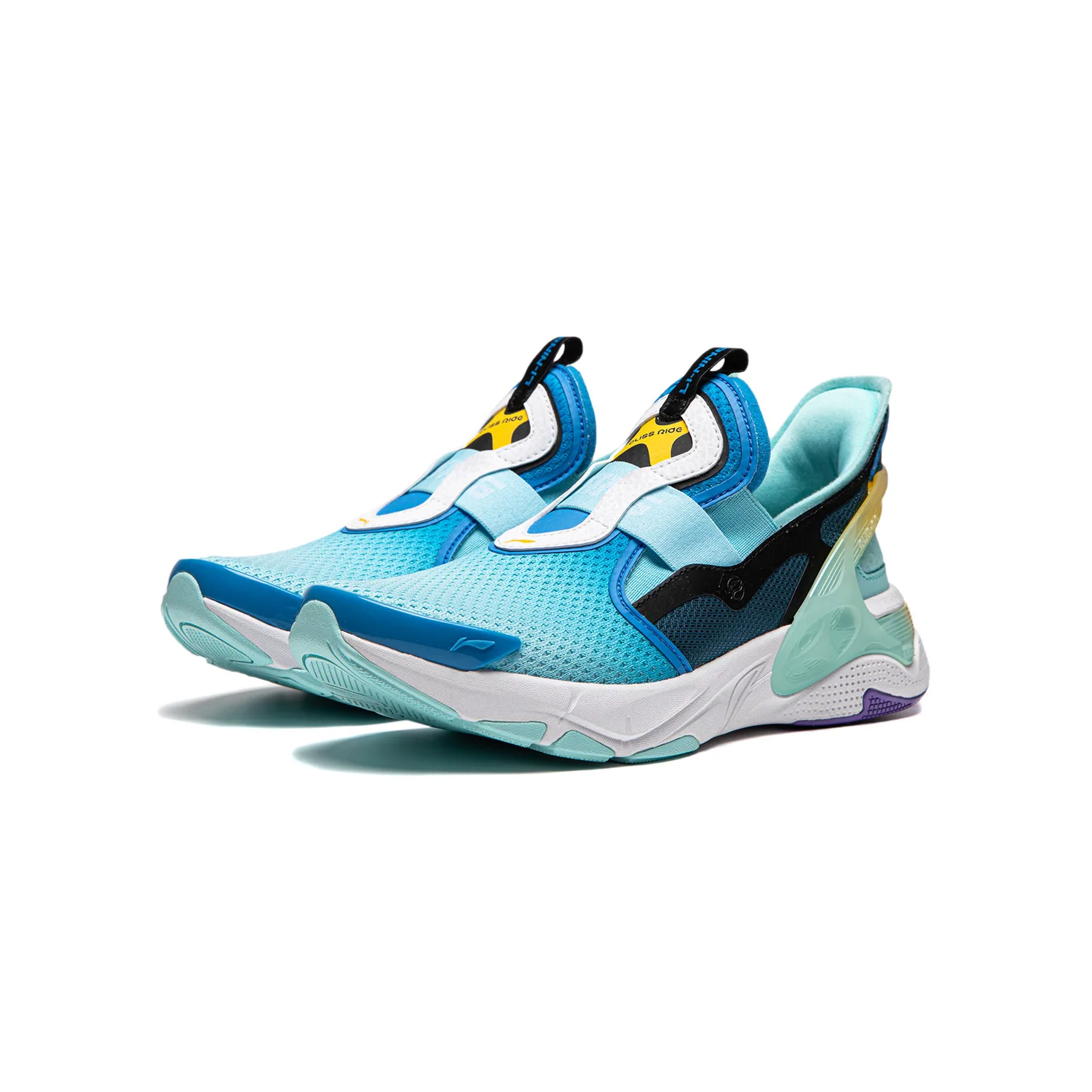 YOUNG Li-Ning YOUNG низкие детские повседневные кроссовки светло-дымчатый синий/темный голубой/черный — фото 4