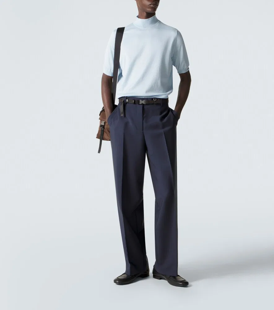 Хлопковый свитер Prada, синий — фото 2