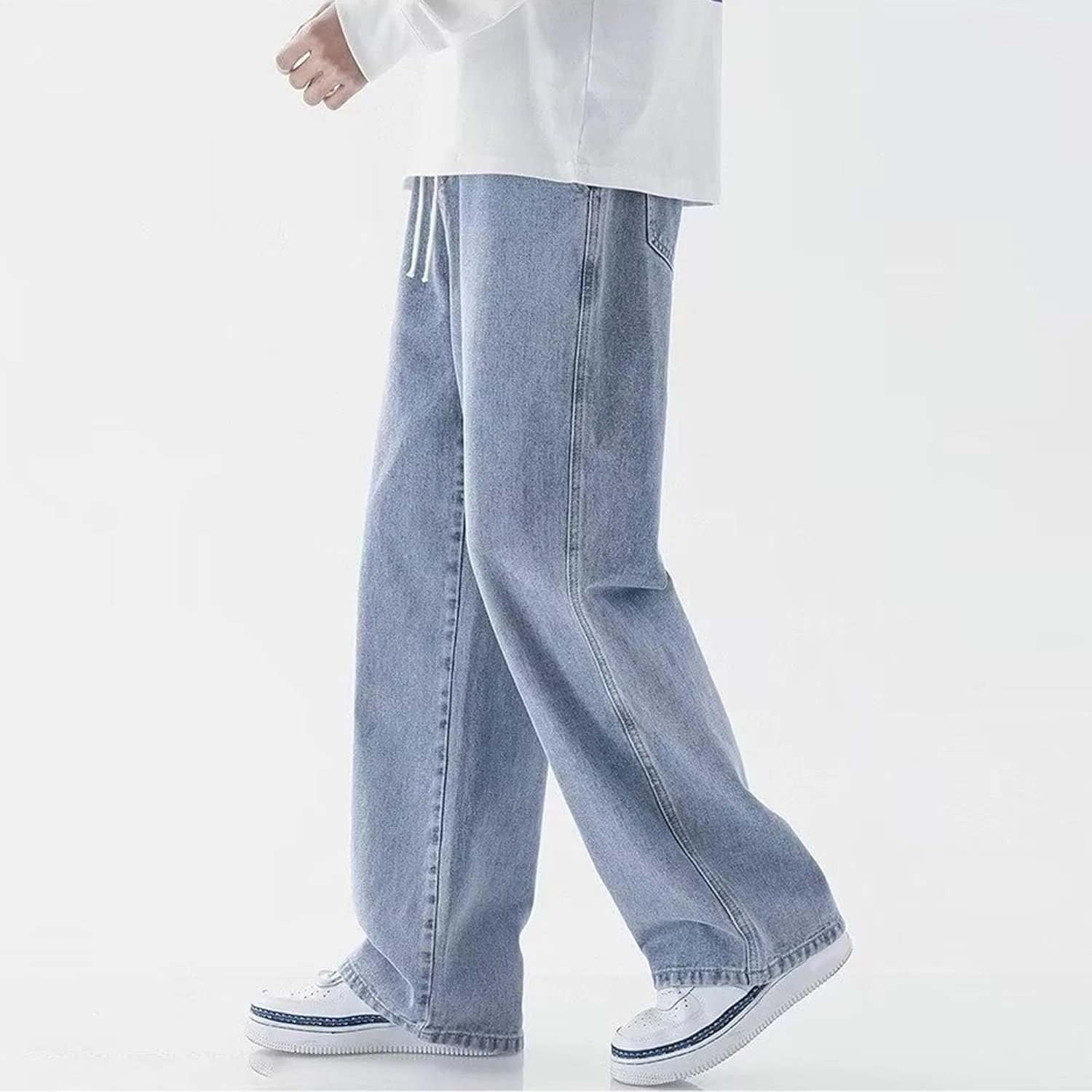 Джинсы свободные Baggy Jean Joggers, Light Blue — фото 3
