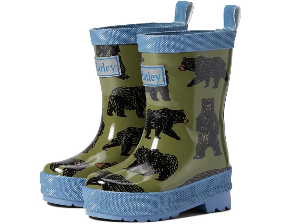 

Ботинки Hatley Wild Bears Shiny Rain Boots, зеленый