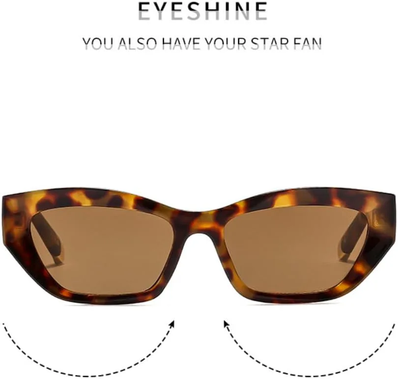 

Модные солнцезащитные очки в маленькой оправе «кошачий глаз» для женщин и мужчин, в стиле ретро, ​​с защитой от УФ-излучения 400 TVTBBVV, Khaki Gradient Tea