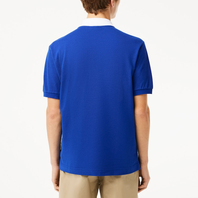 Футболка поло мужская морской синий/белый LACOSTE — фото 4