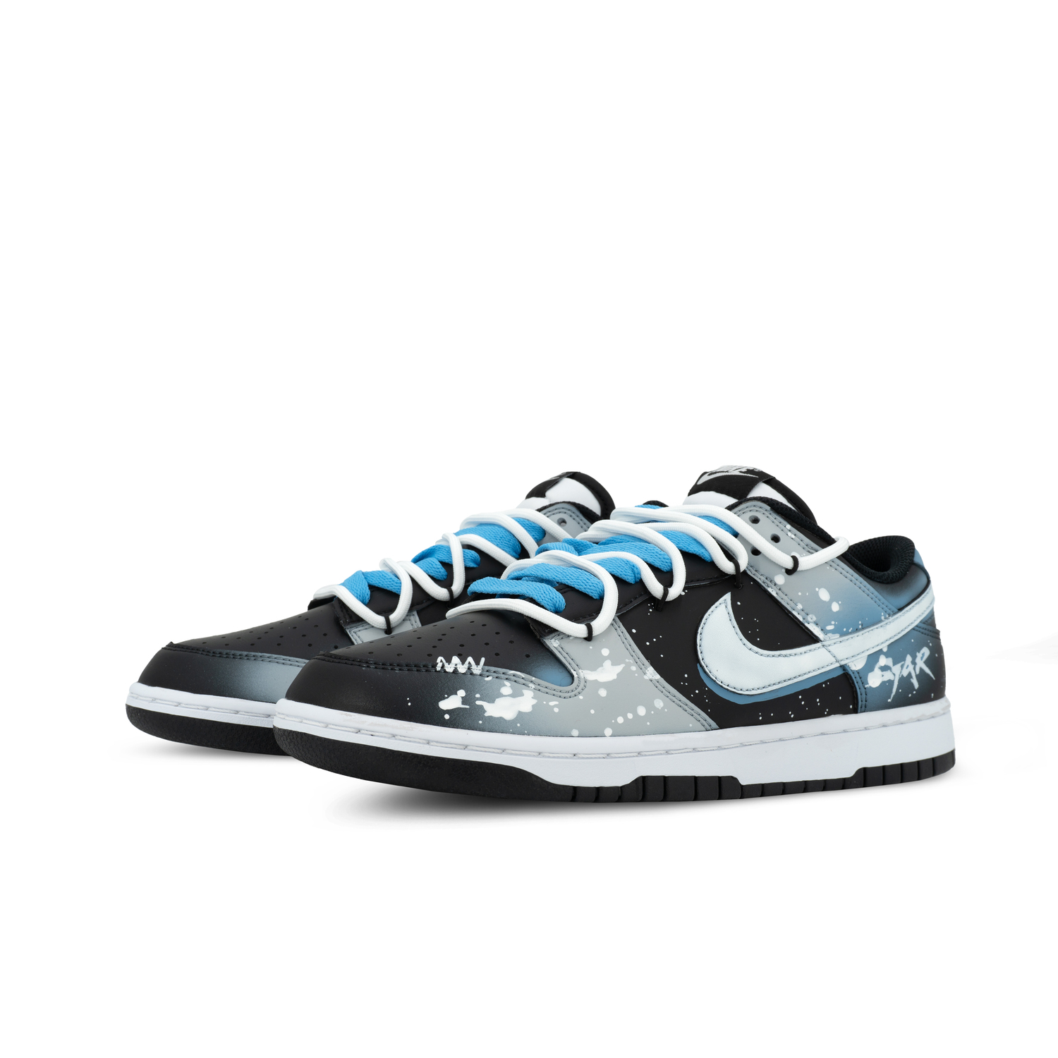 Nike Кроссовки для скейтбординга Dunk Orangutan Mischief XJDD Sea Salt Afterglow Low top, унисекс, черный с синим — фото 4