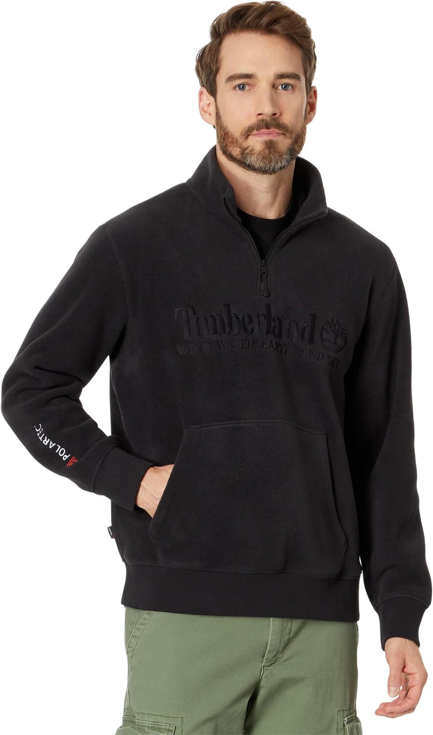 

Толстовка на молнии 1/4 с линейным логотипом Timberland, черный